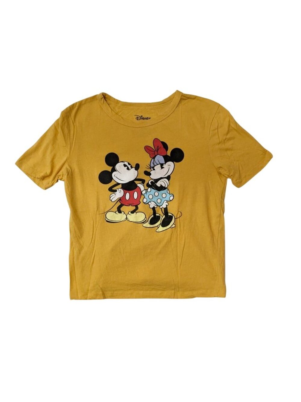 Disney Mickey Minnie Mouse Graphic Baby Tee Retro Crewneck Cartoon Y2K Small